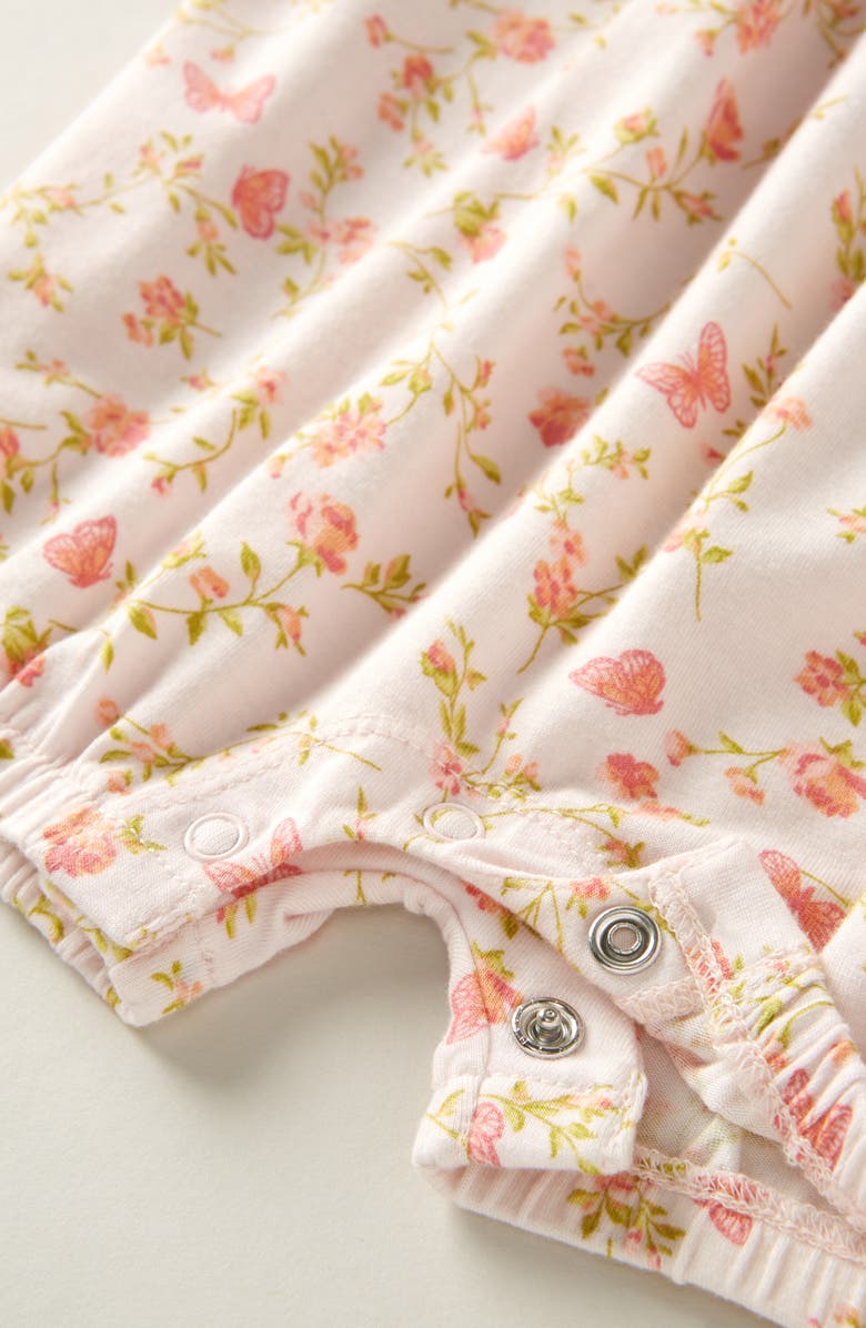 Nordstrom Ruffle Romper & Hat Set, Alternate, color, Pink Pretty Butterfly Rose