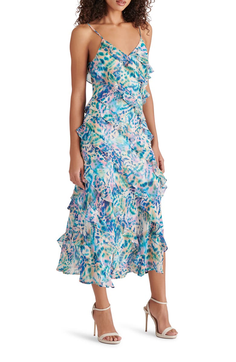 Steve Madden Dion Tiered Ruffle Maxi Slipdress, Main, color,