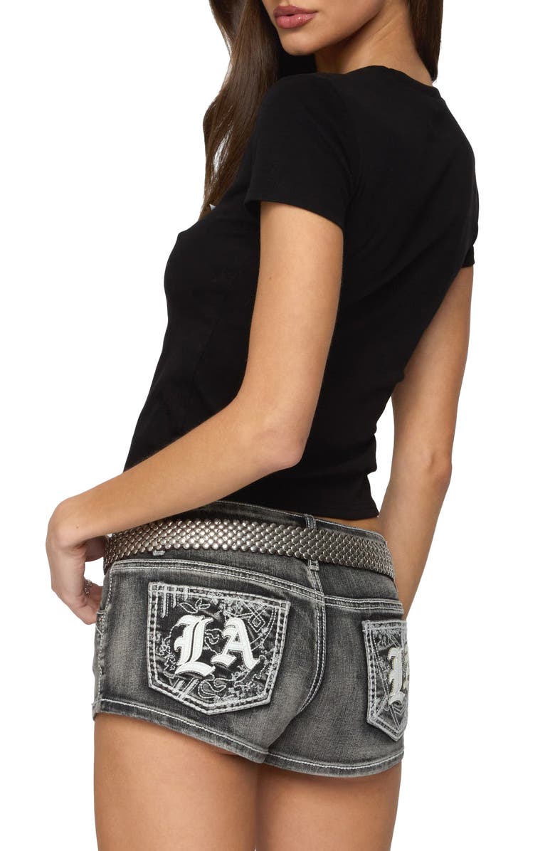 EDIKTED Narla Leopard Print Star Stretch Cotton T-Shirt, Alternate, color, Black