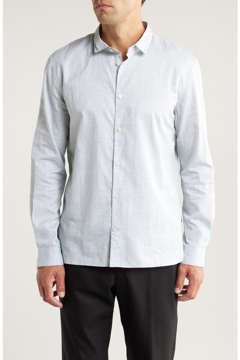 Ross Cotton Button-Up Shirt, Main, color, DIM GREY