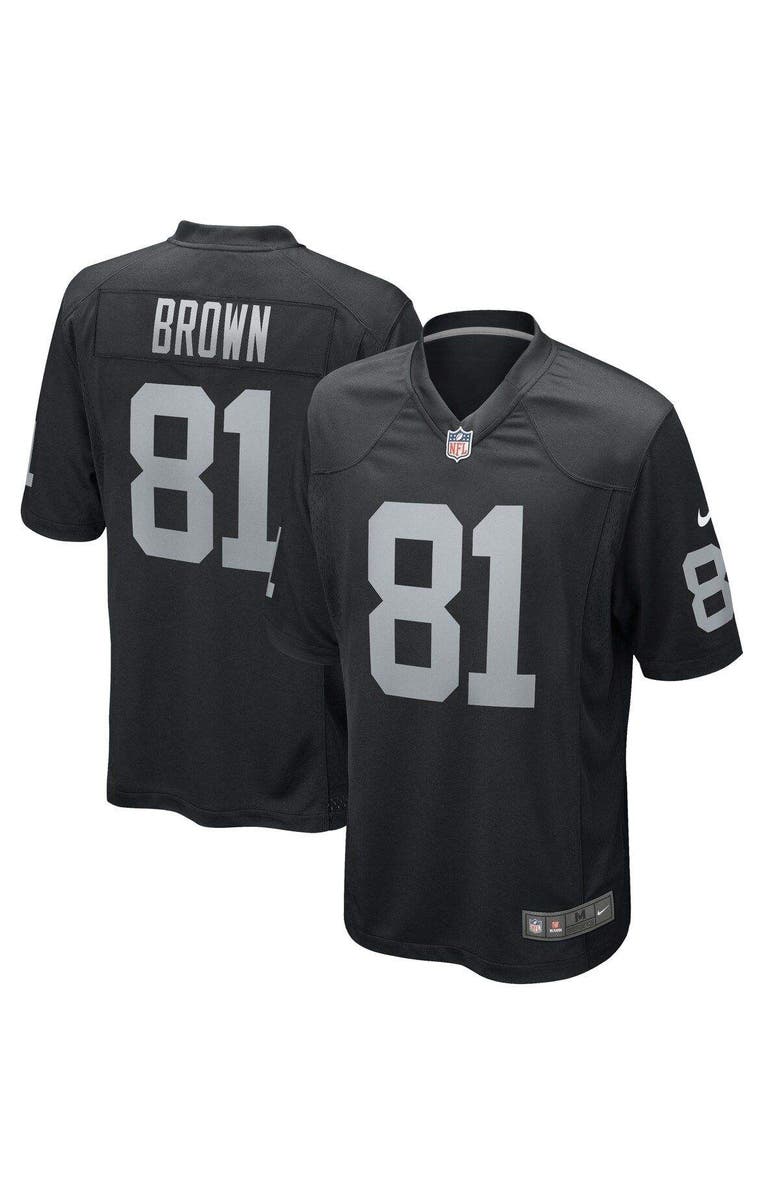 Nike Men's Nike Tim Brown Black Las Vegas Raiders Game Retired Player Jersey, Alternate, color, 