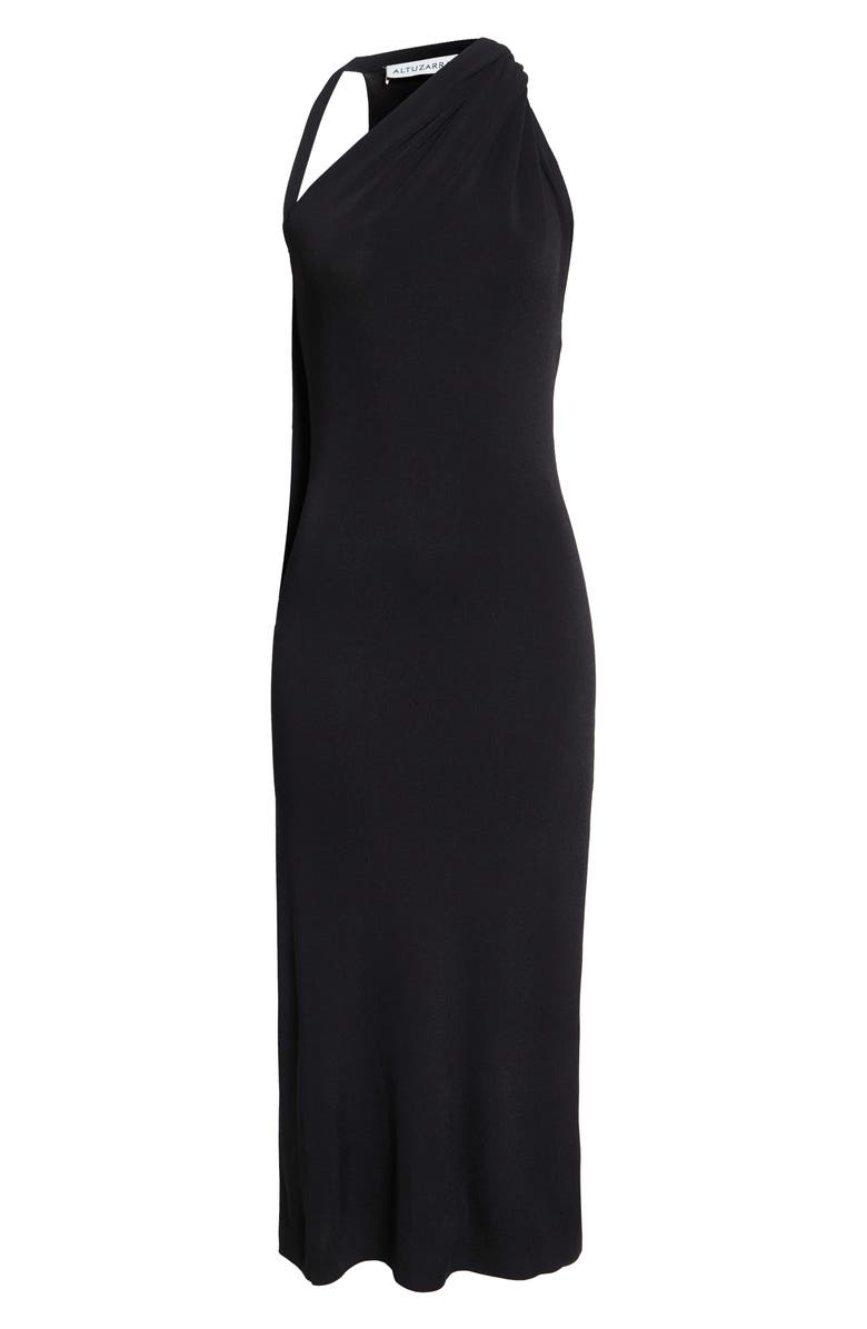 Altuzarra Mitchell Scarf Halter Knit Maxi Dress, Main, color, Black