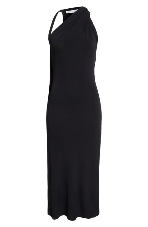 Mitchell Scarf Halter Knit Maxi Dress