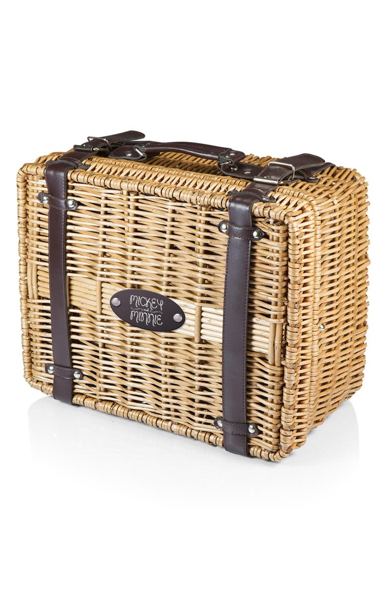 Picnic Time Disney - Mickey & Minnie Mouse Champion Wicker Picnic Basket, Main, color, 