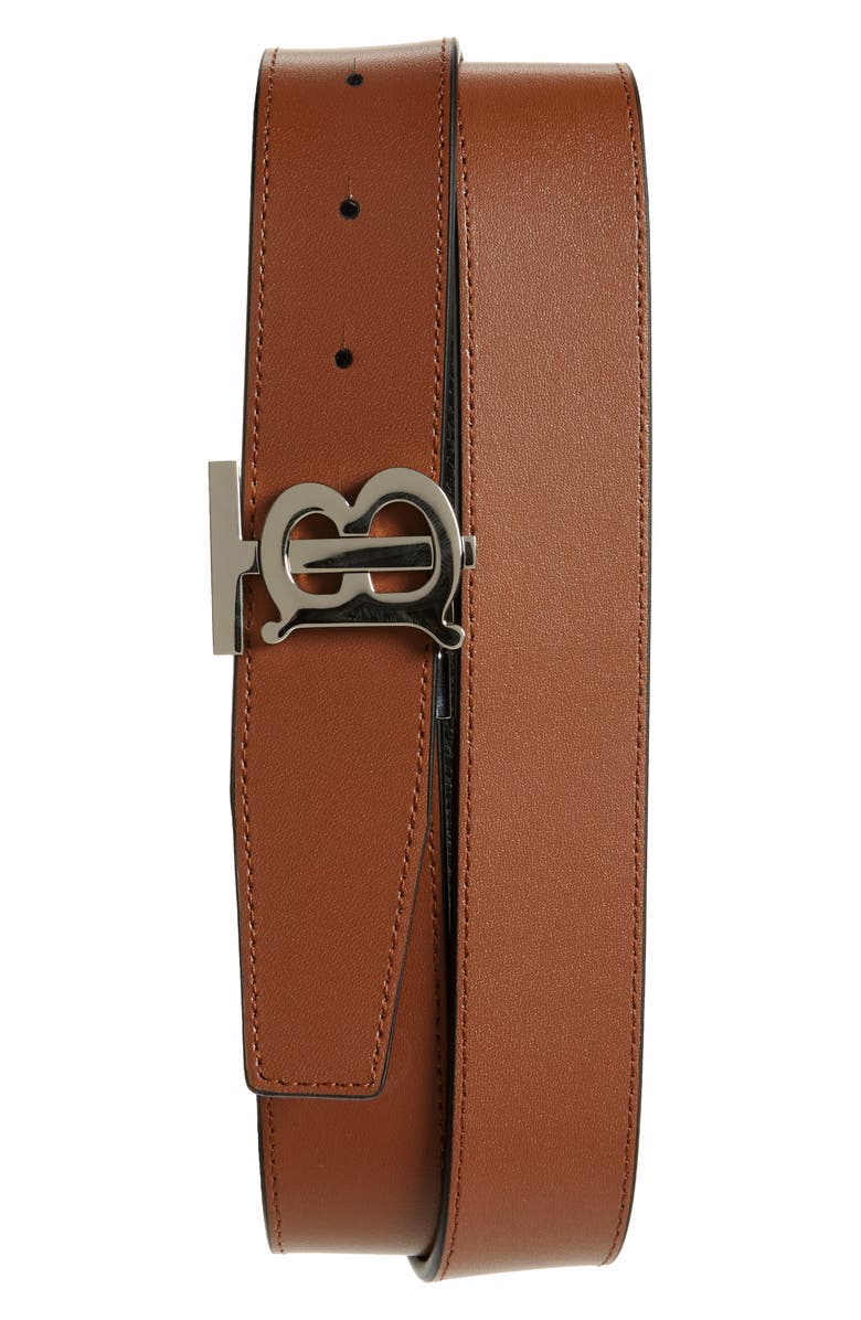 Burberry TB Reversible Leather Belt, Alternate, color, Black/ Tan/ Silver