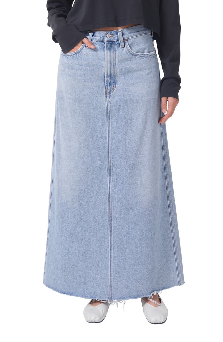 AGOLDE Hilla Denim Maxi Skirt, Main, color,