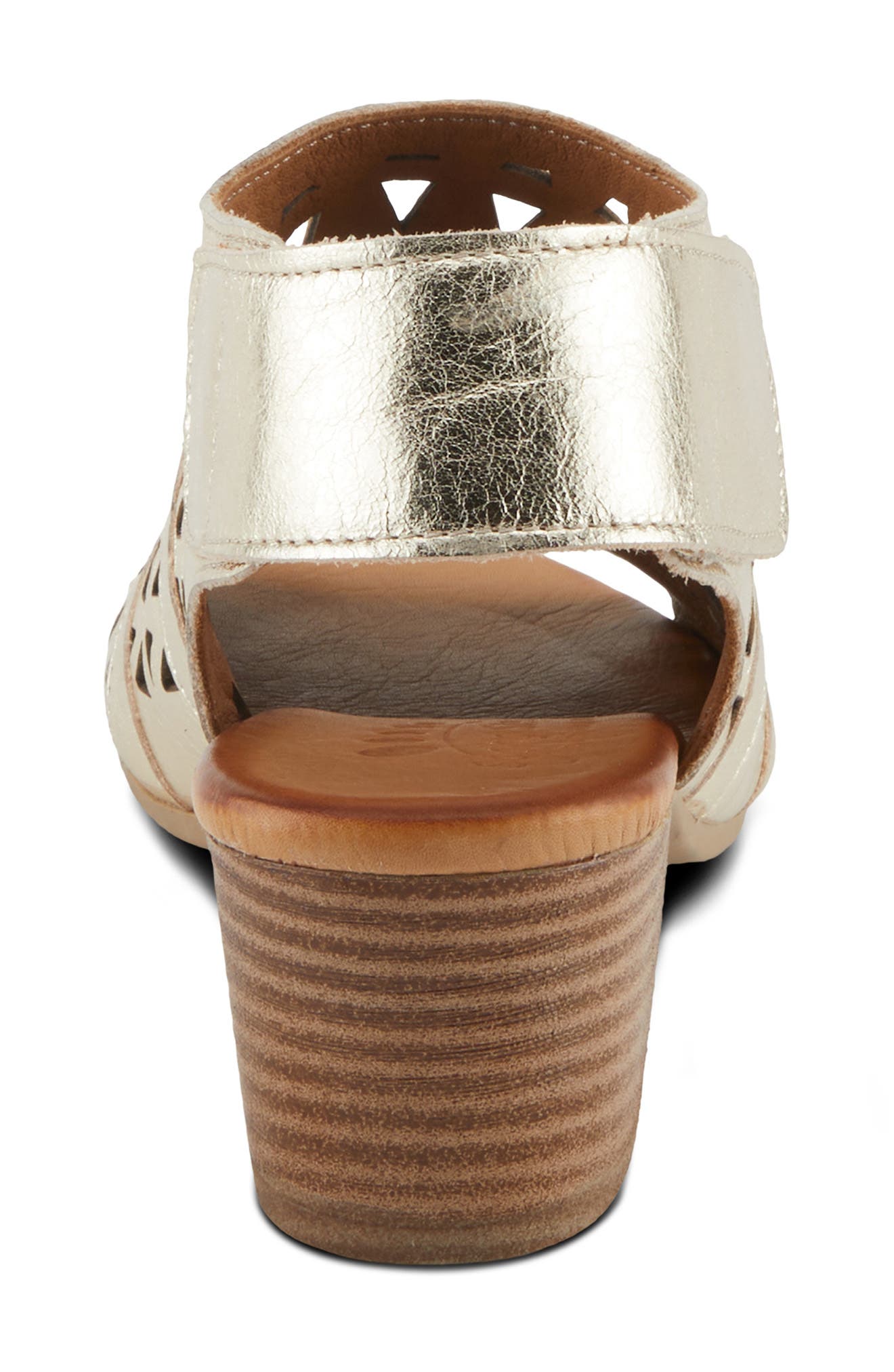 Spring Step Dorotha Cutout Block Heel Sandal, Alternate, color, Gold