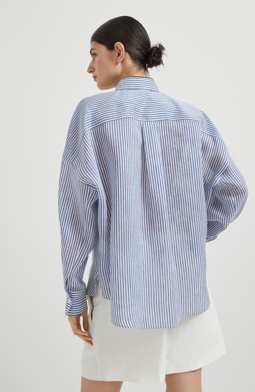 Brunello Cucinelli Organza Shirt In Azure