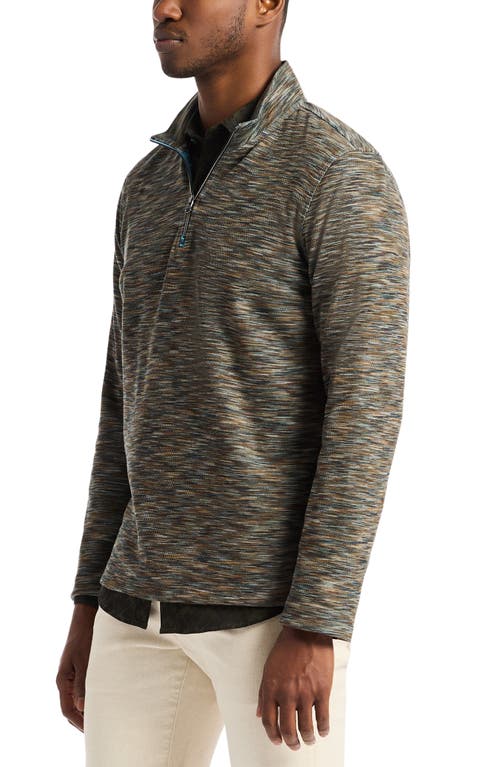 Robert Graham Matson Space Dye Quarter Zip Top In Green