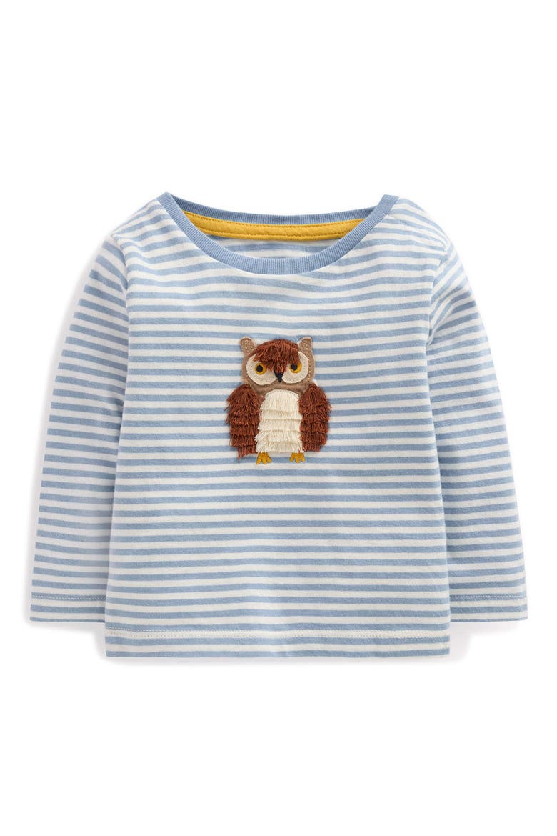 Kids' Applique Long Sleeve T-Shirt, Main, color, BLUE OWL