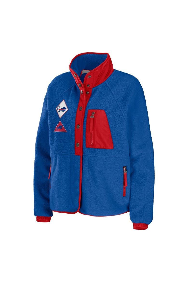 Women's WEAR by Erin Andrews Royal Buffalo Bills Polar Fleece Raglan Full-Snap Jacket, Alternate, color, Royal