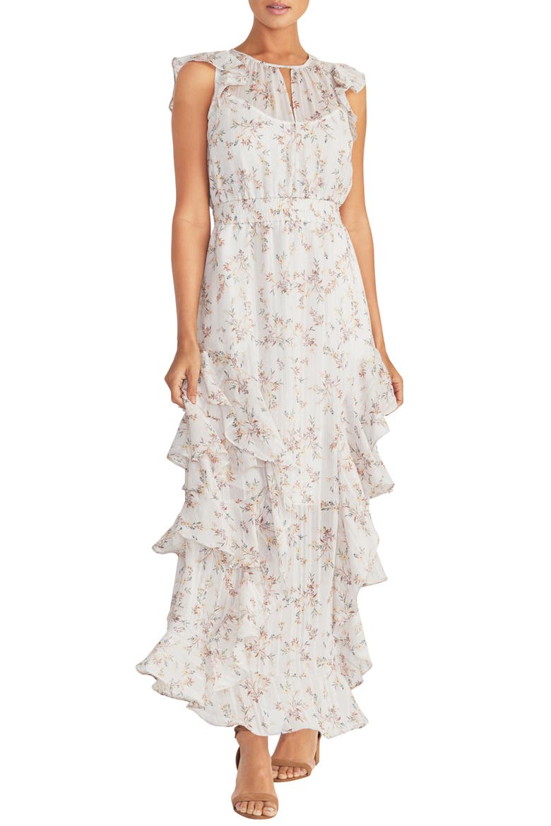 Issa Tiered Maxi Dress, Main, color, GREY COMBO