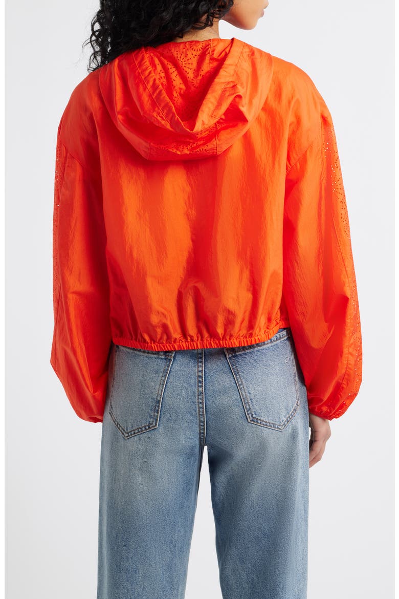 Chiara Hooded Nylon Jacket, Alternate, color, LOBSTER