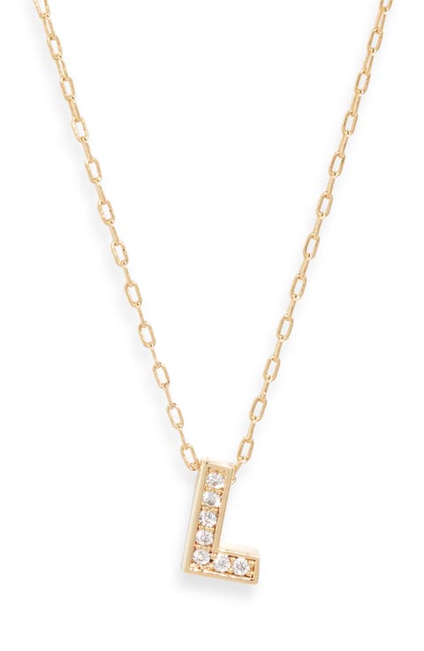 Pavé Cubic Zirconia Initial Necklace