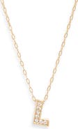 Nordstrom Pavé Cubic Zirconia Initial Necklace