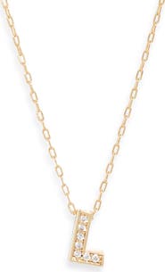 Nordstrom Pavé Cubic Zirconia Initial Necklace