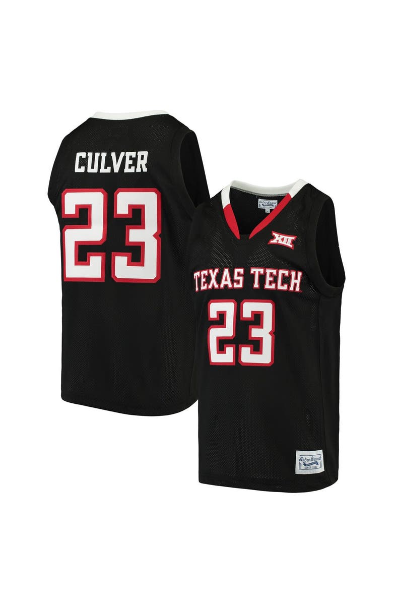 Retro Brand Men's Original Retro Brand Jarrett Culver Black Texas Tech Red Raiders Alumni Basketball Jersey, Main, color, Black