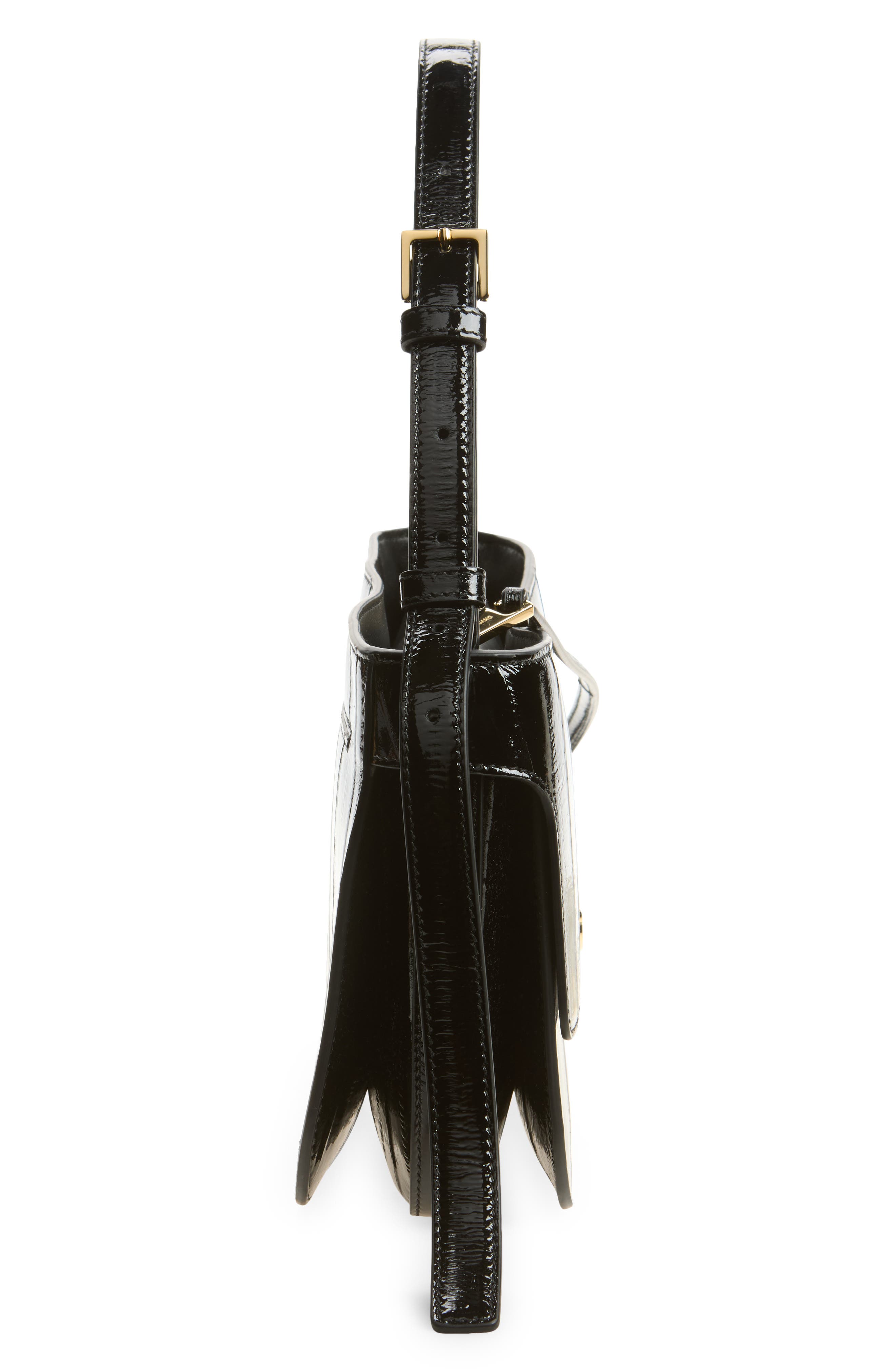 Small Cara Leather Shoulder Bag, Alternate, color, NERO