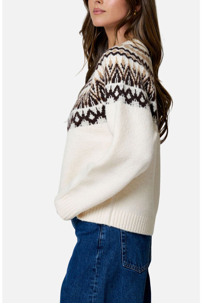 Fair Isle Crewneck Sweater, Alternate, color, CREAM