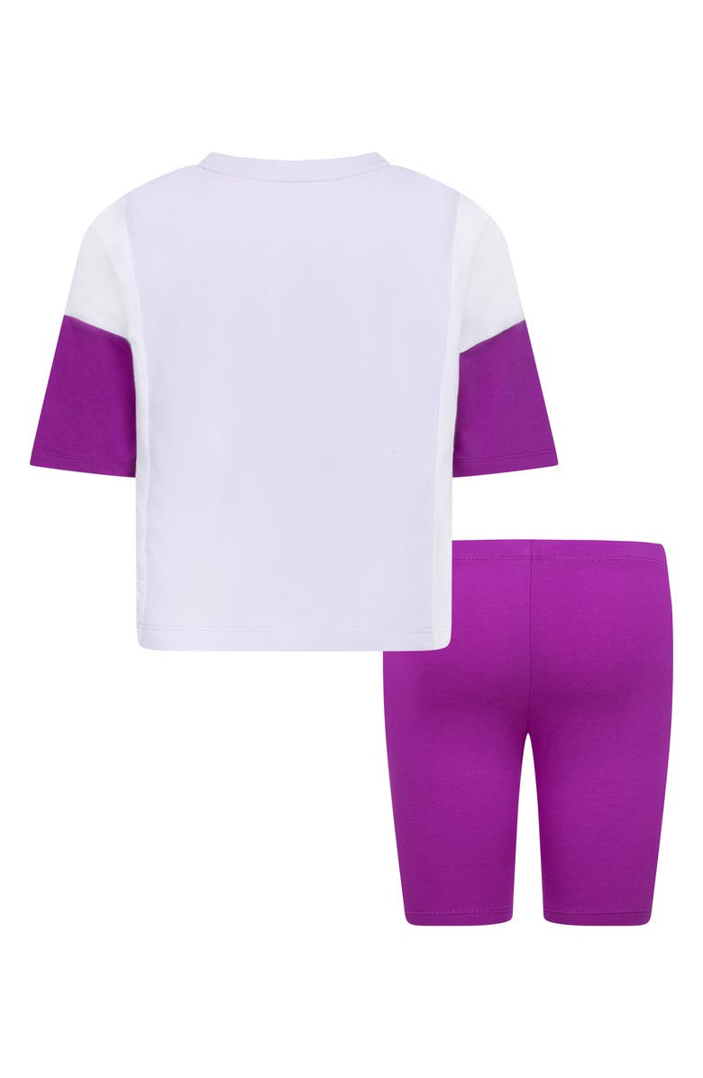 Nike Kids' Graphic T-Shirt & Bike Shorts Set, Alternate, color, Vivid Purple