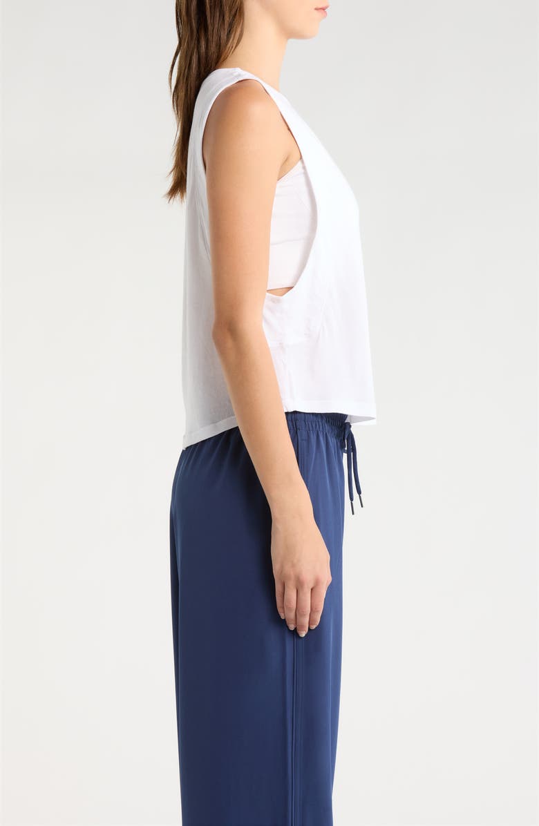 Year of Ours Flow Crop Muscle Tank, Alternate, color, White