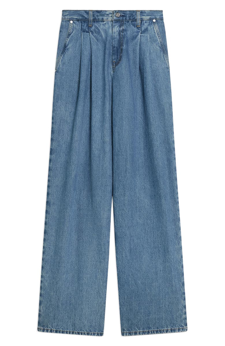 Helmut Lang High Waist Double Pleat Jeans, Alternate, color, Archive Blue - 2Jr