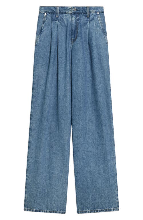 Helmut Lang High Waist Double Pleat Jeans In Blue