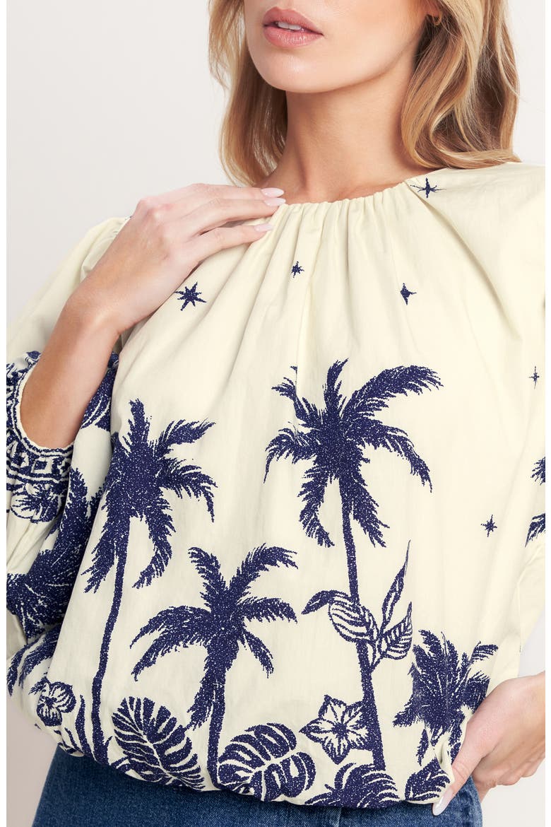 Printed Puff Sleeve Top, Alternate, color, OFF WHITE
