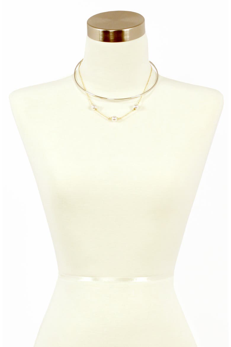 Trinity Layered Choker Necklace, Main, color, GOLD