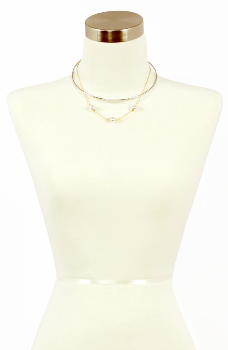 OLIVIA WELLES Trinity Layered Choker Necklace, Main, color, Gold
