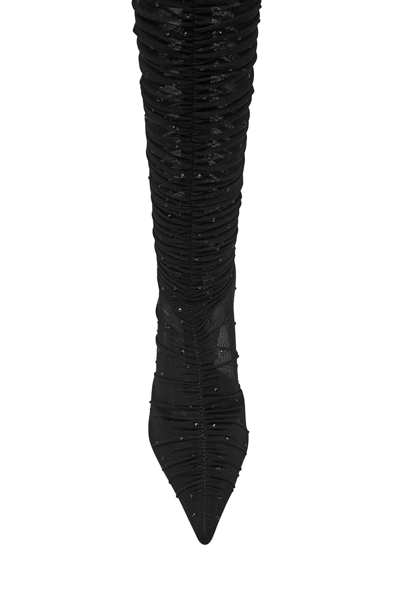 Steve Madden Rashida Sheer Mesh Over the Knee Boot, Alternate, color, Black Mesh