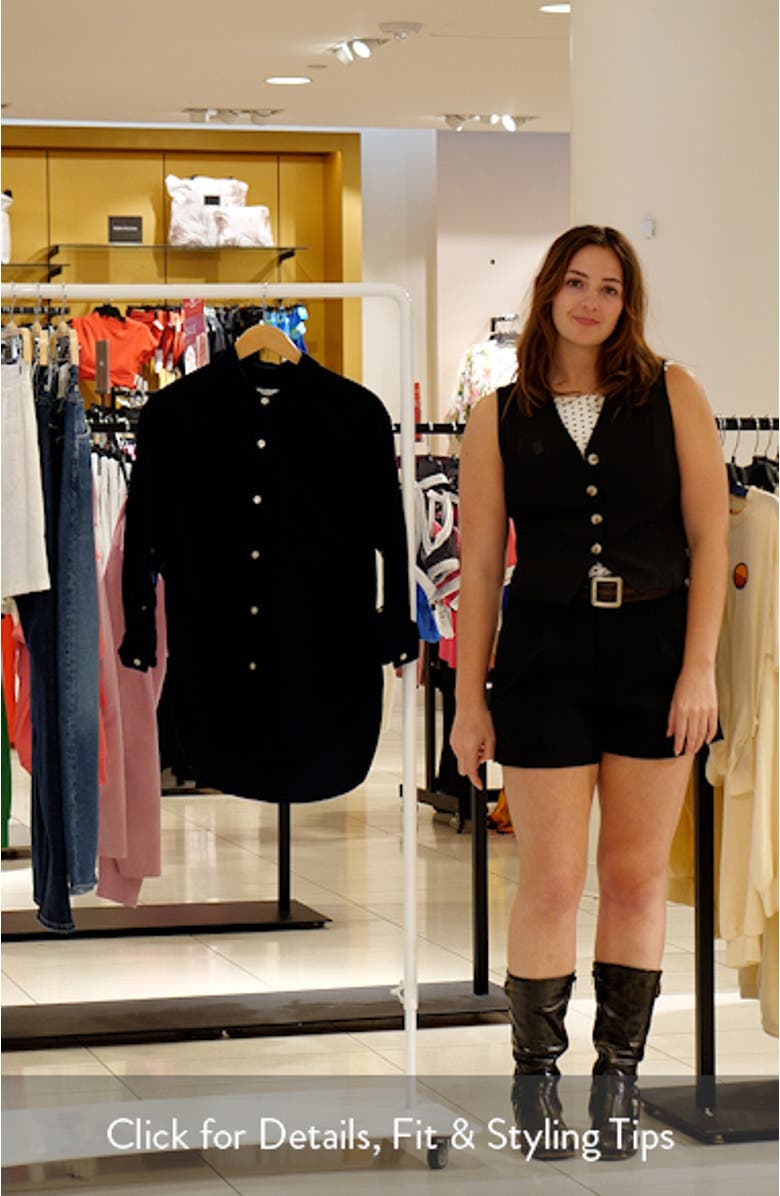 Kayla Oversize Corduroy Button-Up Shirt, sales video thumbnail