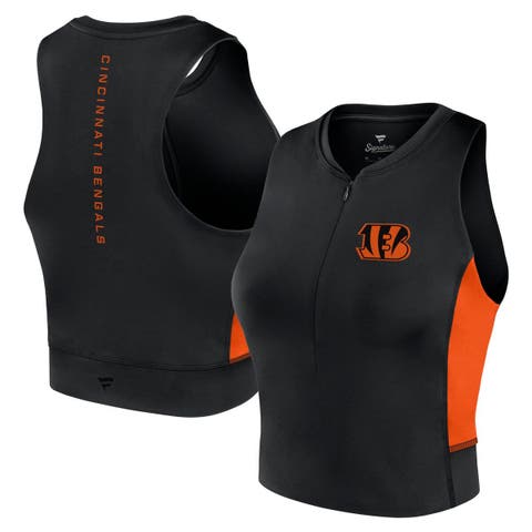 Women's Fanatics Signature Black Cincinnati Bengals Studio Fitted Gym Tank Top