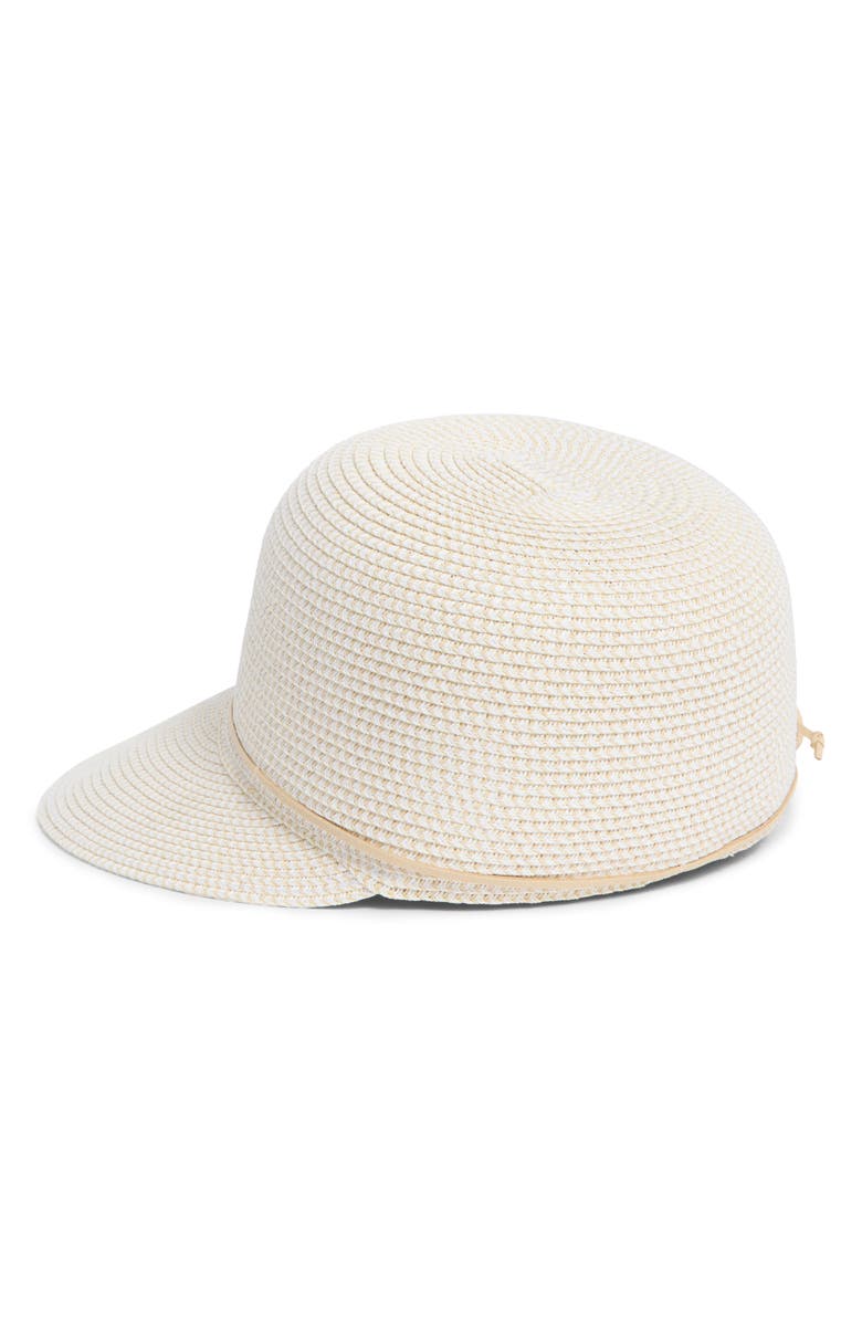 Nine West Straw Framer Hat, Alternate, color, Ivory Combo