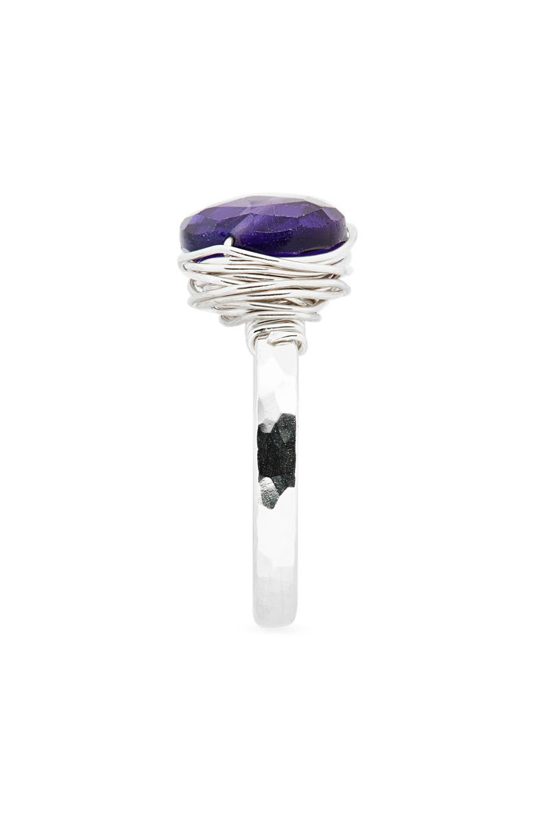 Nashelle Semiprecious Stone Wire-Wrapped Ring, Alternate, color, Sterling Silver / Amethyst