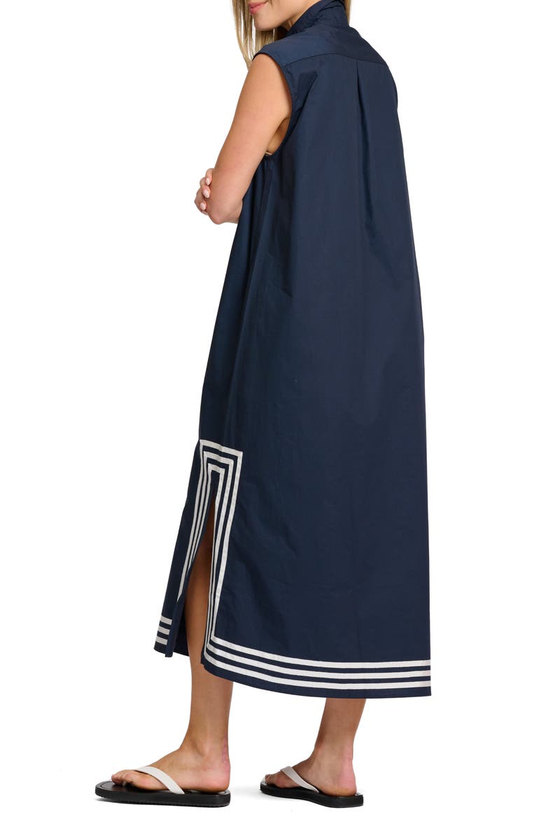 Cassie Sleeveless Cotton Midi Shirtdress, Alternate, color, FRENCH NAVY