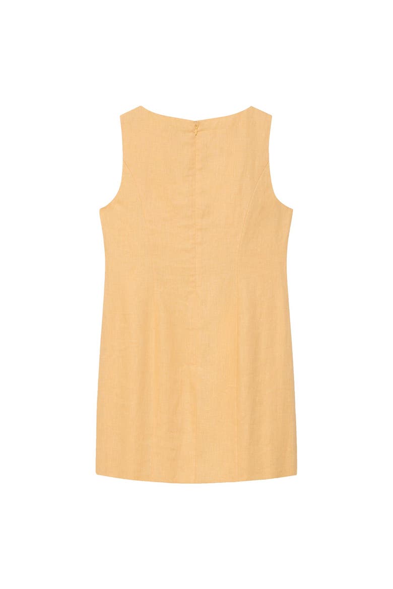 Linen Beaded Mini Dress, Alternate, color, Yellow