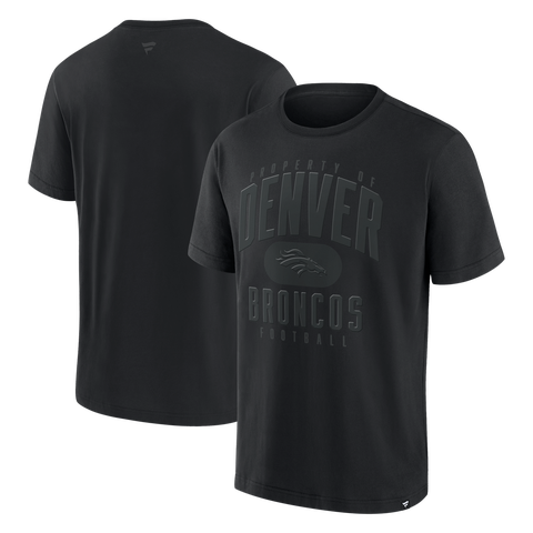 Men's Fanatics Black Denver Broncos Black Out Heavyweight T-Shirt