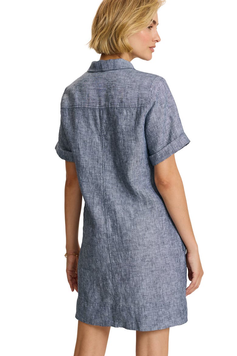 Two Palms Linen Polo Dress, Alternate, color, LT COASTLINE