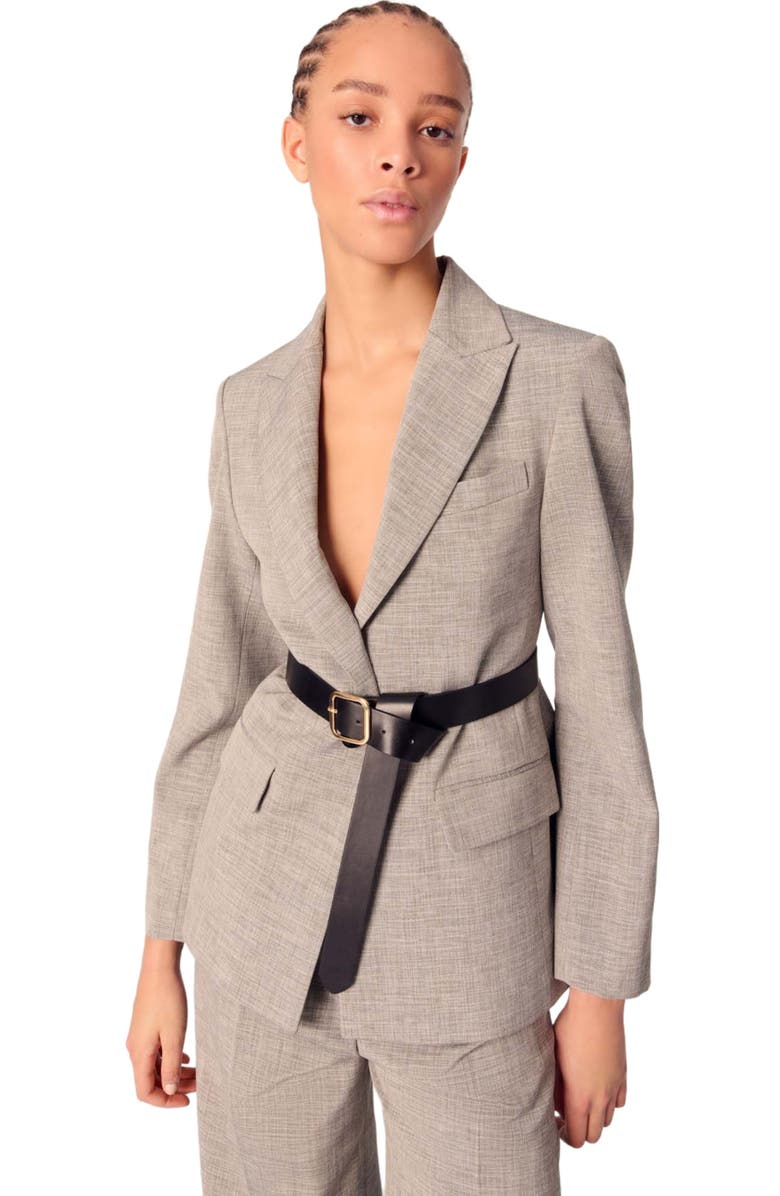 Belted suit jacket