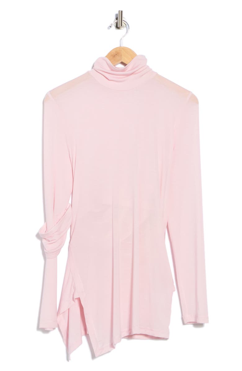 Helmut Lang Protection Draped Asymmetric Turtleneck Top, Alternate, color, Dusty Pink