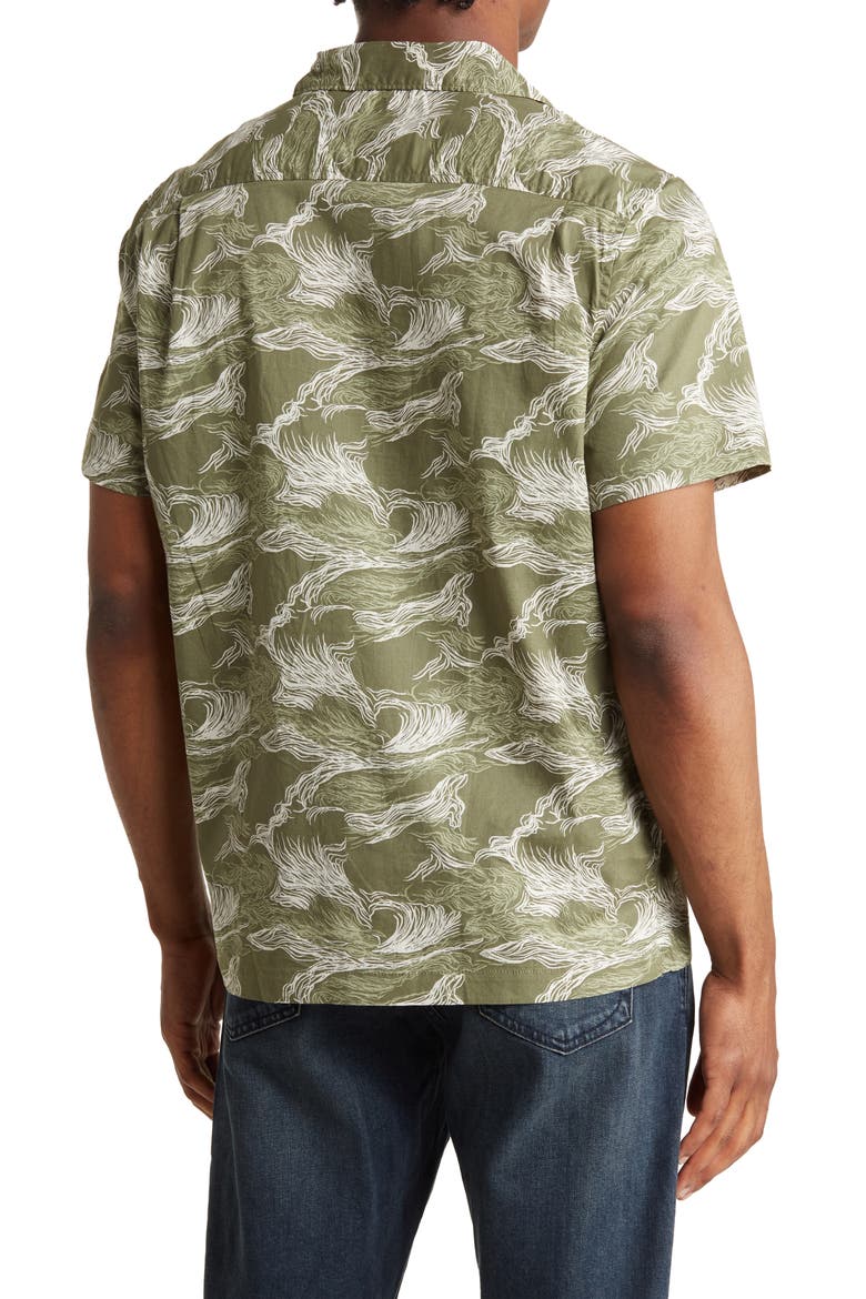 Short Sleeve Button-Up Club Shirt, Alternate, color, SURF WAVE GREEN