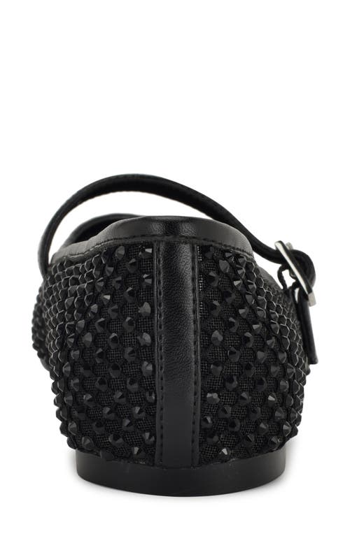 Nine West Bren Rhinestone Mary Jane Mesh Flat In Black 001