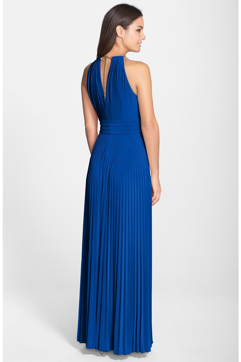 Pleated Jersey Maxi Dress, Alternate, color, COBALT
