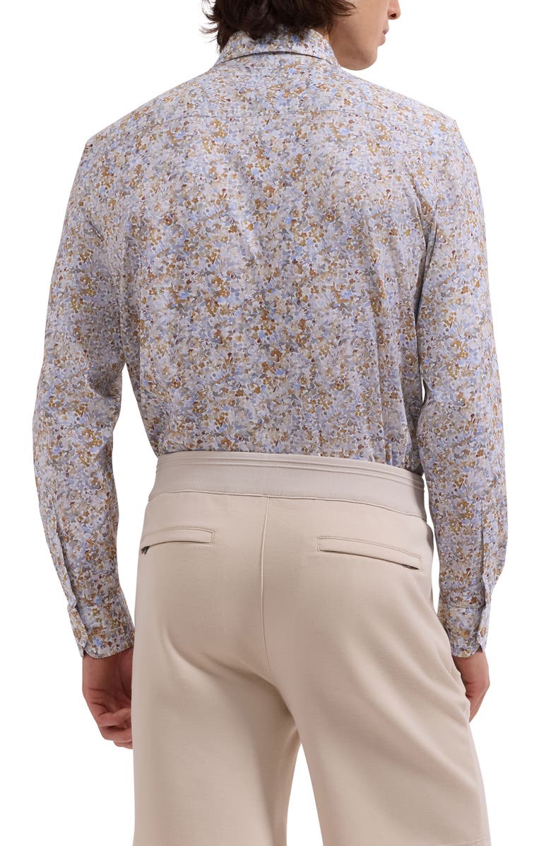 Bugatchi James OoohCotton<sup>®</sup> Floral Button-Up Shirt, Alternate, color, White/ Caramel
