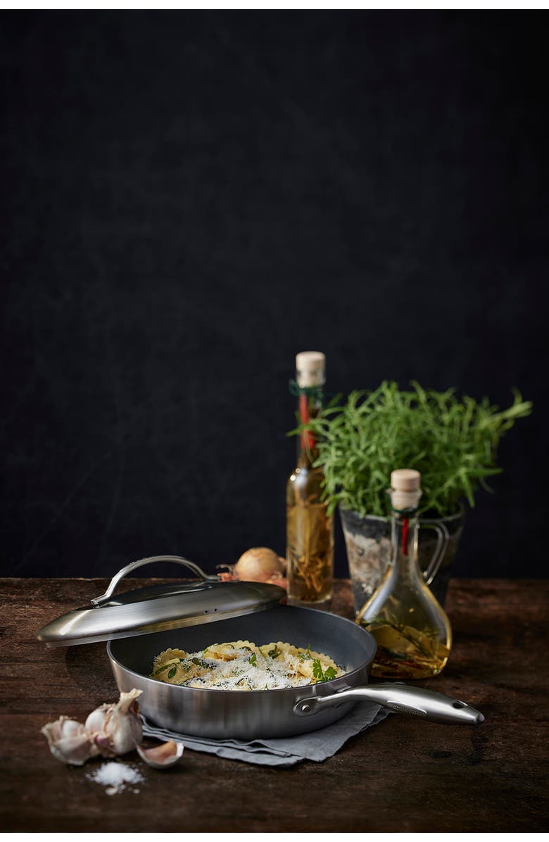 Scanpan CTX 12.75 Inch Nonstick Saute Pan with Lid, Stainless Steel, Alternate, color, Silver