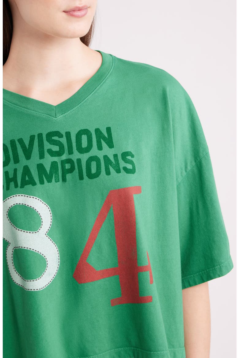 Division Champs V-Neck Cropped Graphic T-Shirt, Alternate, color, GREEN BRIAR