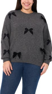 CeCe 3D Bow Creneck Sweater