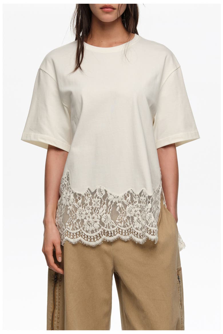 Oversize Lace T-Shirt, Main, color, IVORY