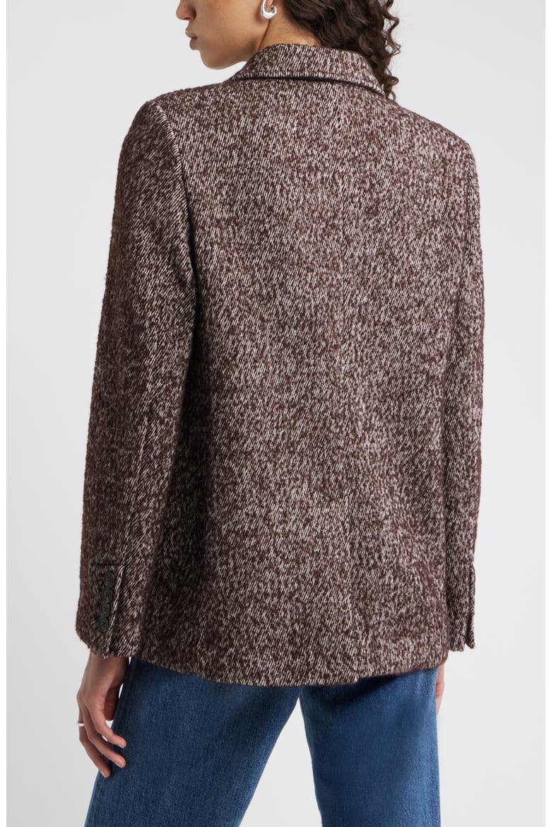 The Liv Textured Boyfriend Blazer, Alternate, color, BROWN IVORY TWILL
